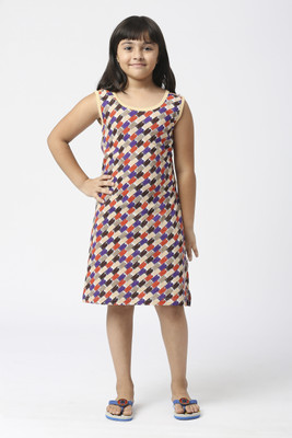 Belive in Yourself Kids Nightwear Girls Printed Cotton(Beige Pack of 1)