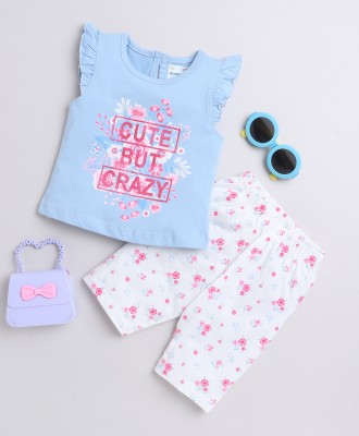 BUMZEE Kids Nightwear Baby Girls Printed Cotton(Blue Pack of 1)