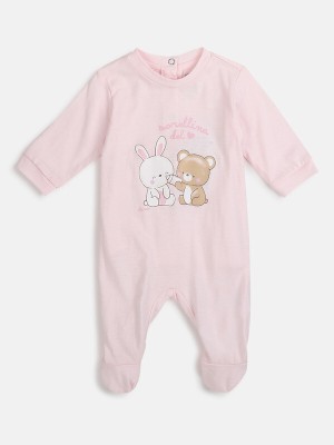 Chicco Kids Nightwear Baby Girls Graphic Print Cotton(Pink Pack of 1)