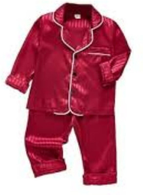 Vdc Creation Hub Kids Nightwear Baby Boys & Baby Girls Solid Pure Satin(Maroon Pack of 1)