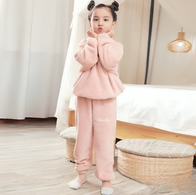 Ucollection Kids Nightwear Girls Printed Fleece Blend(Pink Pack of 1)