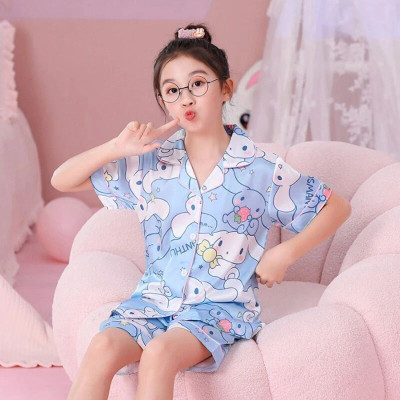 RKEVENT FASHION HUB Kids Nightwear Baby Girls Printed Polyester Blend(Blue Pack of 1)