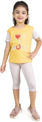 FABROYZ Kids Nightwear Girls Printed Cotton(Yellow Pack of 1)
