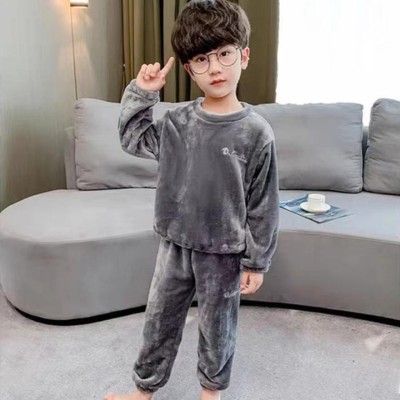 Uttam Kids Nightwear Boys & Girls Self Design Fleece Blend(Grey Pack of 1)