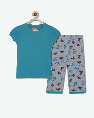 CLAEL Girls Casual Pyjama Sleepsuit(PET_BFL)