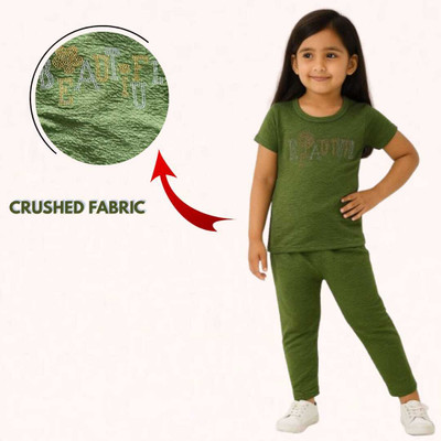 huxx Kids Nightwear Girls Printed Polyester Blend(Dark Blue Pack of 1)