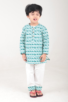 POLKA TOTS Kids Nightwear Baby Boys Printed Cotton(Blue Pack of 1)