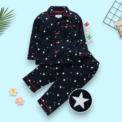 StyleDust Kids Nightwear Baby Boys & Baby Girls Printed Cotton(Multicolor Pack of 1)