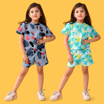 Chhutkoo Girls Casual T-shirt Shorts(RAMA)