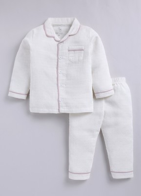 BabyGo Kids Nightwear Baby Boys & Baby Girls Printed Cotton(Grey Pack of 1)