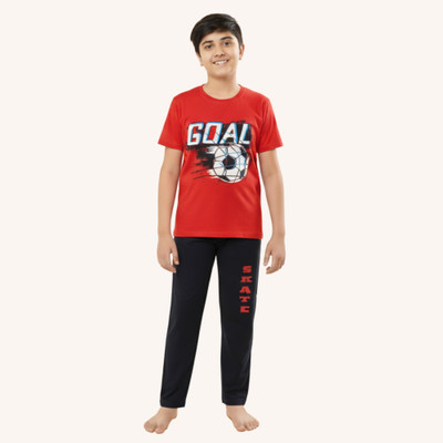 Arsha lifestyle Kids Nightwear Boys Printed Cotton(Red Pack of 1)