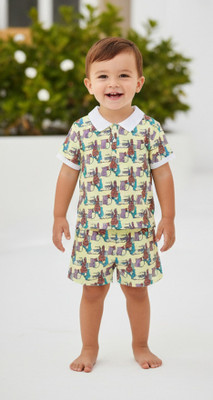 Divra Clothing Kids Nightwear Baby Boys & Baby Girls Printed Polycotton(Yellow Pack of 1)