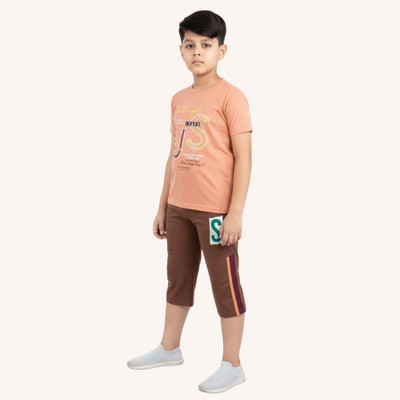 Arsha lifestyle Kids Nightwear Boys Printed Cotton(Orange Pack of 1)