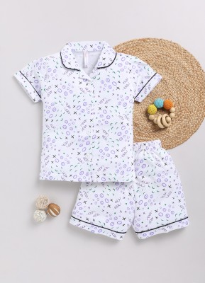 TOONYPORT Kids Nightwear Girls Printed Cotton Blend(Multicolor Pack of 1)