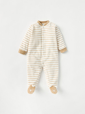 JUNIORS by Babyshop Kids Nightwear Baby Boys Striped Cotton Blend(Brown Pack of 1)