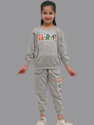 skwardrobe Kids Nightwear Girls Graphic Print Cotton Blend(Grey Pack of 1)