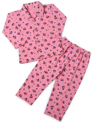 Parilux Kids Nightwear Baby Boys & Baby Girls Printed Cotton(Pink Pack of 1)