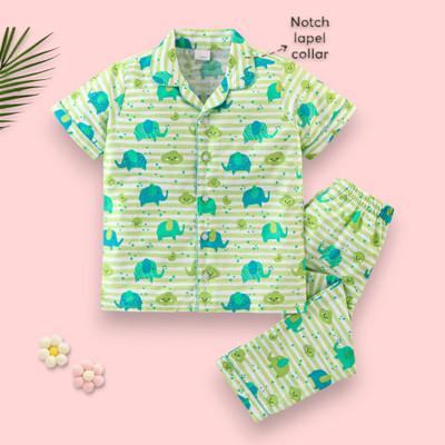 KIKANI ENTERPRISE Kids Nightwear Baby Boys & Baby Girls Printed Nylon(Multicolor Pack of 1)