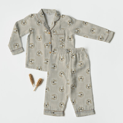 Cocoon Care Kids Nightwear Baby Boys & Baby Girls Printed Cotton(Multicolor Pack of 1)