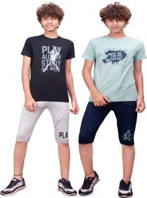 Tee Weavers Kids Nightwear Boys Printed Cotton(Multicolor Pack of 2)