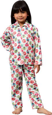 MAXISTORE Kids Nightwear Baby Boys & Baby Girls Printed Polycotton(Pink Pack of 1)