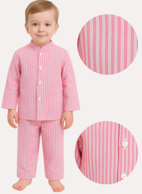 mystyleo Kids Nightwear Boys & Girls Solid Cotton(Blue Pack of 1)