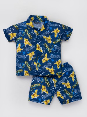 Little Smart Kids Nightwear Baby Boys & Baby Girls Checkered Cotton Blend(Blue Pack of 1)