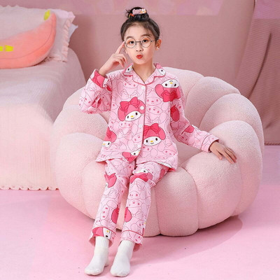 LATEST FASHION STAR Kids Nightwear Girls Printed Cotton Blend(Pink Pack of 1)