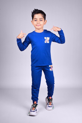 Dear to dad Kids Nightwear Baby Boys Graphic Print Cotton(Dark Blue Pack of 1)