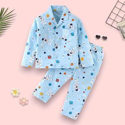 ULTRINA Kids Nightwear Baby Boys & Baby Girls Printed Nylon(Multicolor Pack of 1)