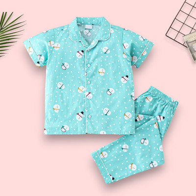 LACIA LOBO Kids Nightwear Baby Boys & Baby Girls Printed Nylon(Blue Pack of 1)