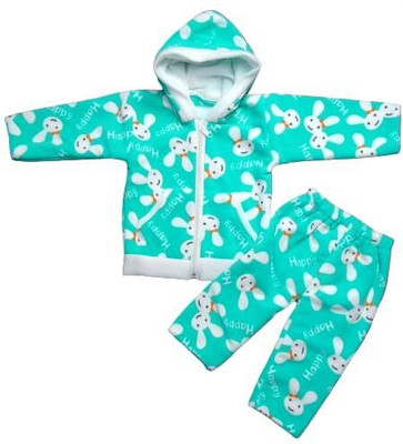 Kapil Collection Kids Nightwear Baby Boys & Baby Girls Printed Fleece Blend(Pink Pack of 1)