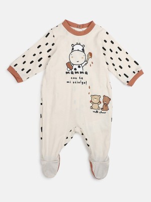 Chicco Kids Nightwear Baby Boys & Baby Girls Printed Cotton(Beige Pack of 1)