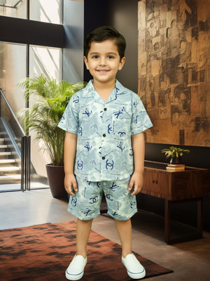 FASHION GRAB Kids Nightwear Boys Printed Cotton(Blue Pack of 1)