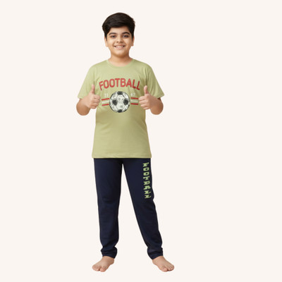 Arsha lifestyle Kids Nightwear Boys Printed Cotton(Grey Pack of 1)