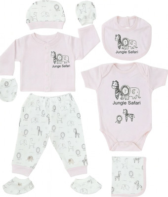 Miracle Mart Kids Nightwear Baby Boys & Baby Girls Graphic Print, Printed Cotton(Pink Pack of 1)