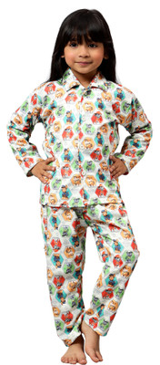 MAXISTORE Kids Nightwear Baby Boys & Baby Girls Printed Polycotton(Orange Pack of 1)