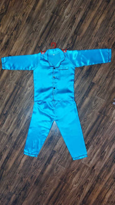 VCD FASHION TREND Kids Nightwear Baby Boys & Baby Girls Solid Pure Satin(Light Blue Pack of 1)