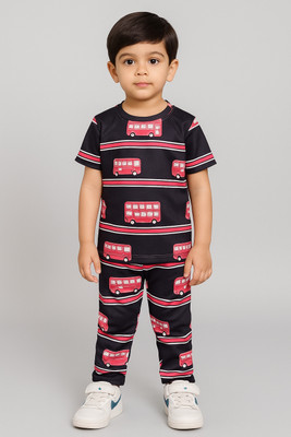 EMBLICA Boys Casual T-shirt Pant(Black)