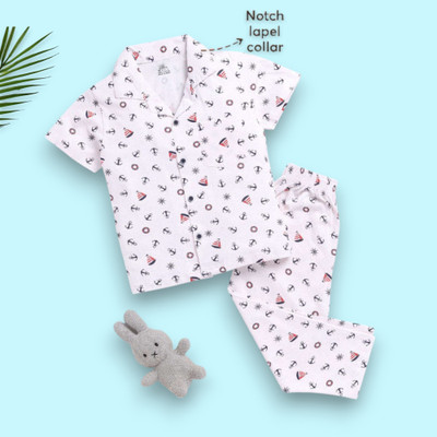 KidFella Kids Nightwear Baby Boys & Baby Girls Printed Nylon(Multicolor Pack of 1)