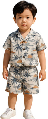 FASHION GRAB Kids Nightwear Boys Printed Cotton Blend(Brown Pack of 1)
