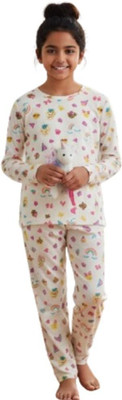 KMExim Kids Nightwear Boys & Girls Animal Print Cotton(Pink Pack of 1)