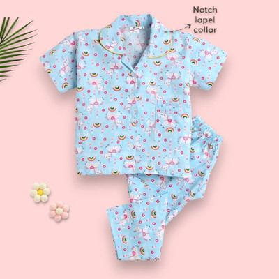KIKANI ENTERPRISE Kids Nightwear Baby Boys & Baby Girls Printed Nylon(Multicolor Pack of 1)