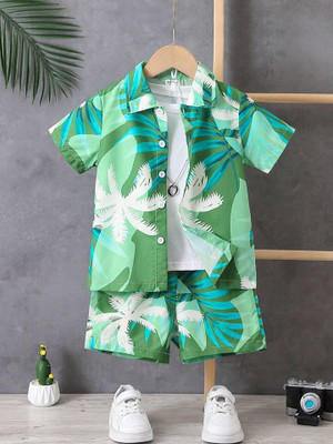DSP FASHION GALLERY Boys & Girls Casual Shirt Shorts(Green)