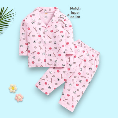 KidFella Kids Nightwear Baby Boys & Baby Girls Printed Nylon(Multicolor Pack of 1)