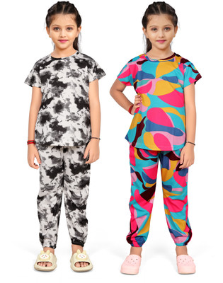LIKADO FASHION Kids Nightwear Baby Boys & Baby Girls Printed Cotton Blend(Multicolor Pack of 2)