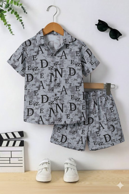 ZIYANTEX Kids Nightwear Boys & Girls Printed Polycotton(Grey Pack of 1)