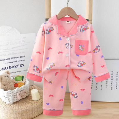 Kavshra official Kids Nightwear Boys & Girls Printed Cotton(Pink Pack of 2)