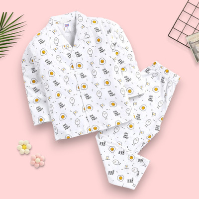 StyleDust Kids Nightwear Baby Boys & Baby Girls Printed Cotton(Multicolor Pack of 1)