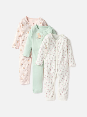 JUNIORS Kids Nightwear Girls Printed Cotton Blend(Multicolor Pack of 3)